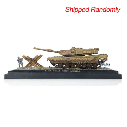 Henglong 1/72 Plastic USA Abrams M1A2 Static Tank 3918 Scene Model with 360 Degrees Manual Rotate Turret for Military Collection Enthusiasts