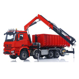 1/14 10x10 Metal RC Hydraulic Dump Car Remote Control Crane Full Dumper Trucks 9-Channel Reversing Valve with LED Light Sound