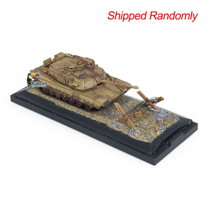 Henglong 1/72 Plastic USA Abrams M1A2 Static Tank 3918 Scene Model with 360 Degrees Manual Rotate Turret for Military Collection Enthusiasts