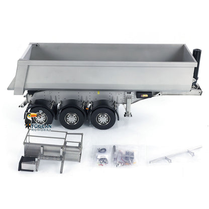 SCALECLUB 1/14 Hydraulischer RC-Kippanhänger mit 3 Achsen für ferngesteuerte Sattelzugmaschinen, Hobbymodelle, Spielzeugmodellzubehör für Heimwerker