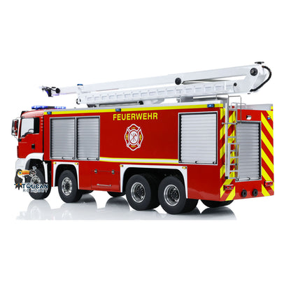 TOUCAN RC HOBBY 1/14 Metal Chassis Snozzle High-reach Extendable Turret 8x4 Remote Control Fire Truck Servo ESC Motor Light Sound System