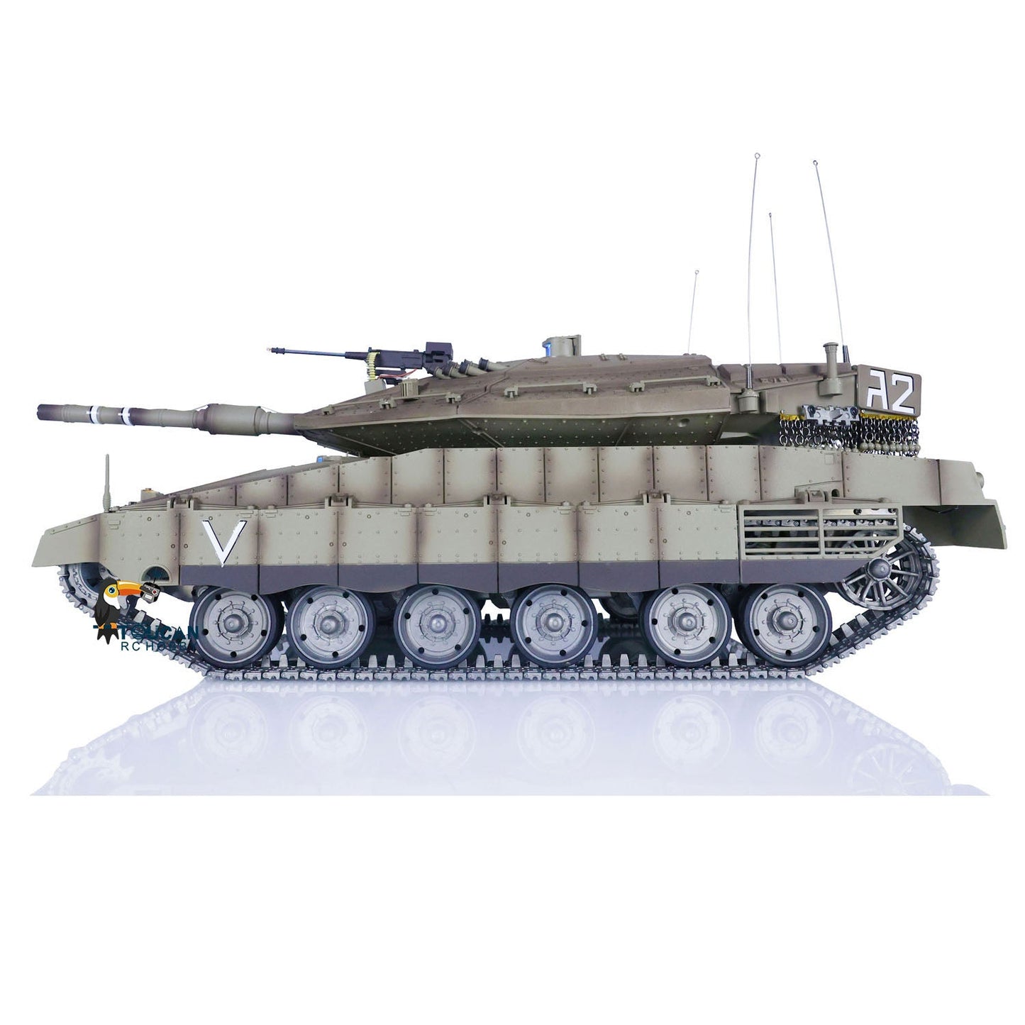 HengLong 1/16 TK7.1 IDF Merkava MK IV 3958 RTR RC Tank with FPV 360 Degrees Turret IR Smoke Unit BB Sounds Lights Metal Chassis Steel Gearbox