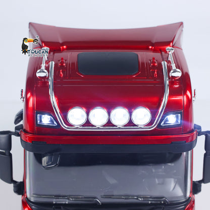 1/18 RC Tractor Truck Remote Control Truck 770S 3 Axle Plastic Semi Trailer Flatbed Finished Model RTR Battery Light Sound Effects