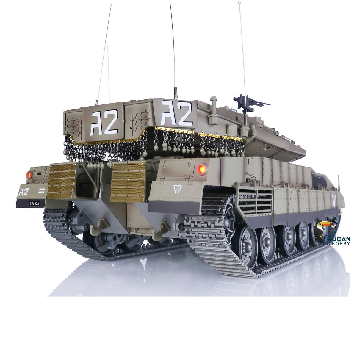 HengLong 1/16 TK7.1 IDF Merkava MK IV 3958 RTR RC Tank with FPV 360 Degrees Turret IR Smoke Unit BB Sounds Lights Metal Chassis Steel Gearbox