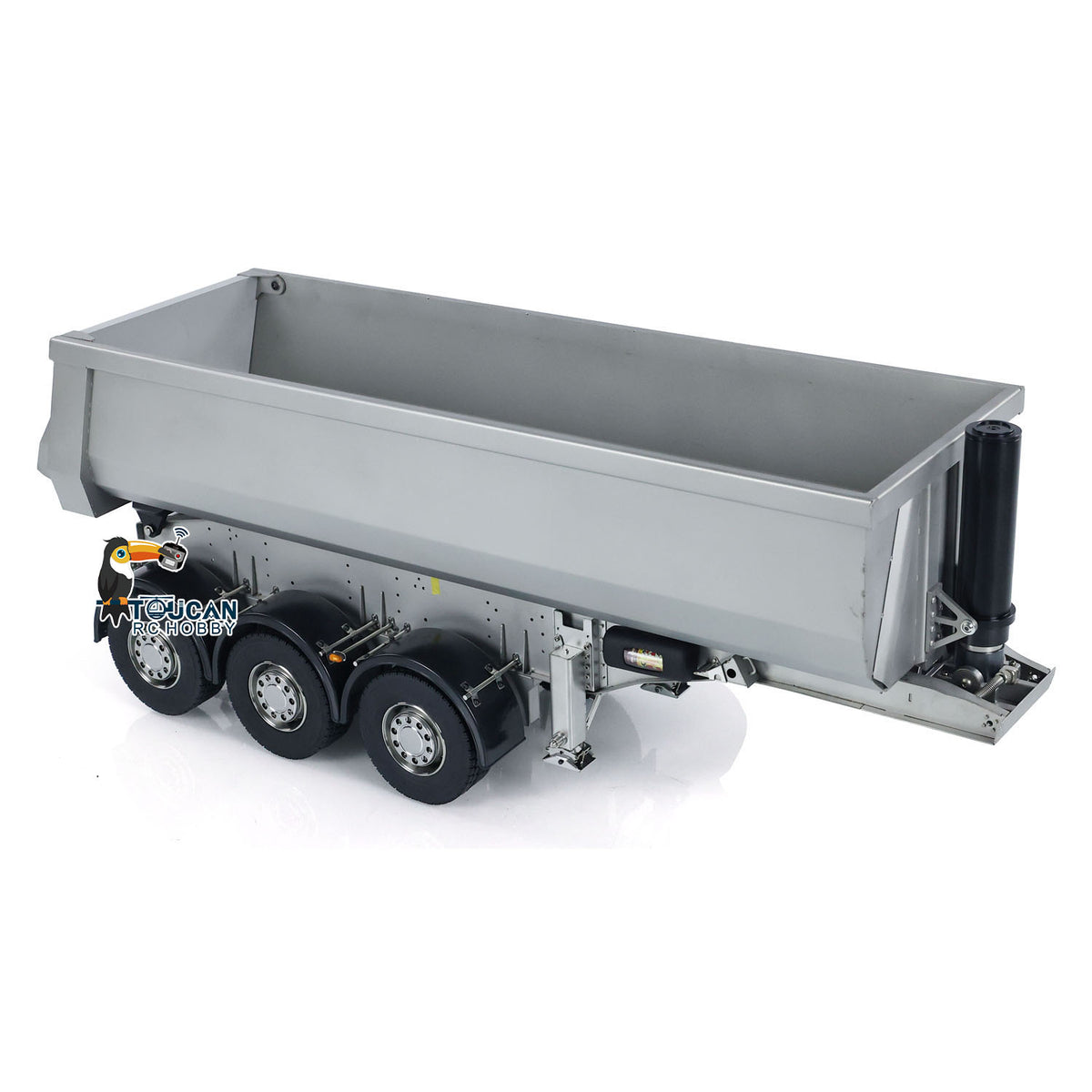 TOUCAN RC HOBBY 1/14 Metal 3 Axles Hydraulic RC Dump Semi-Trailer for Remote Control Tractor Trucks Unpainted Assembled Simulation Cars Models