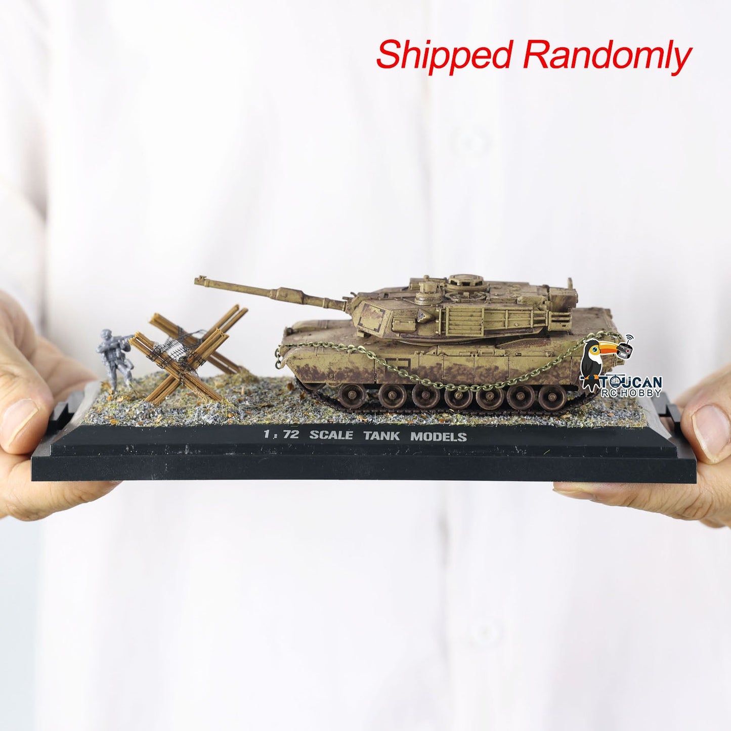 Henglong 1/72 Plastic USA Abrams M1A2 Static Tank 3918 Scene Model with 360 Degrees Manual Rotate Turret for Military Collection Enthusiasts