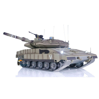 HengLong 1/16 TK7.1 IDF Merkava MK IV 3958 RTR RC Tank with FPV 360 Degrees Turret IR Smoke Unit BB Sounds Lights Metal Chassis Steel Gearbox
