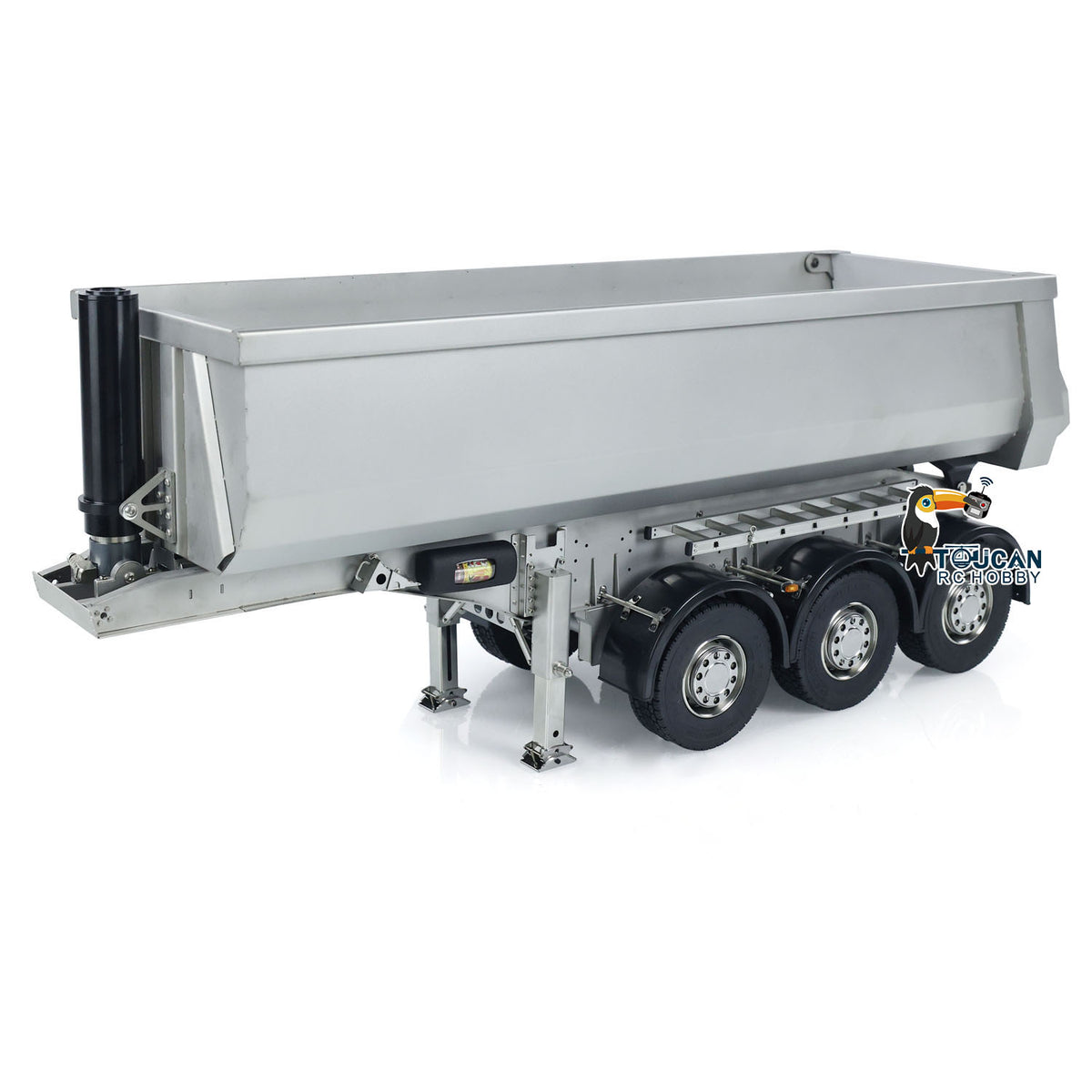 TOUCAN RC HOBBY 1/14 Metal 3 Axles Hydraulic RC Dump Semi-Trailer for Remote Control Tractor Trucks Unpainted Assembled Simulation Cars Models