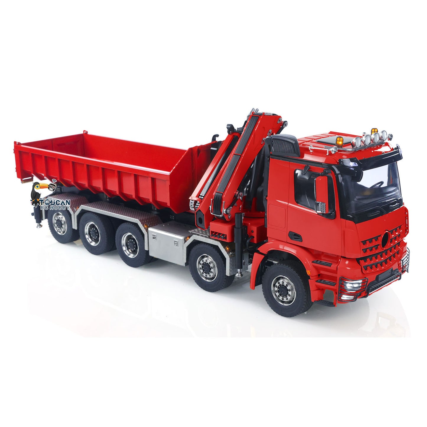 Toucanhobby 1/14 10*10 Metal RC Hydraulic Roll 0n Off Dumper 3 Speed Transmission Rear Axle Steering 9-way Reversing Valve Model