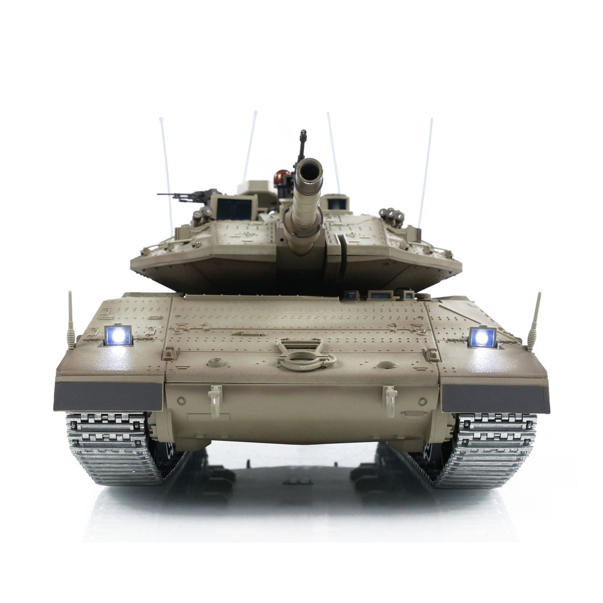 Henglong 1/16 TK7.0 Merkava MK IV 3958 RTR RC Tank with Dual Battery Barrel Recoil Smoke BB Metal Idlers Sprockets Wheels Gearbox Tracks