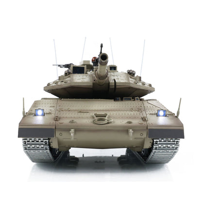 Henglong 1/16 TK7.0 Merkava MK IV 3958 RTR RC Tank with Dual Battery Barrel Recoil Smoke BB Metal Idlers Sprockets Wheels Gearbox Tracks