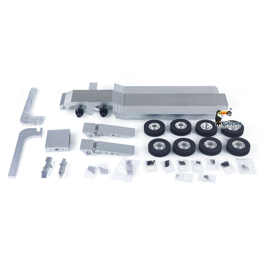 TOUCAN RC HOBBY UNABLE TO Germany, Austria, Switzerland 1/14 DoubleE Metal 2 Axels Low Trailer Flatbed E012 001 for Remote Control Tractor Truck E113 RC Lorry Car Model Upgrade Parts