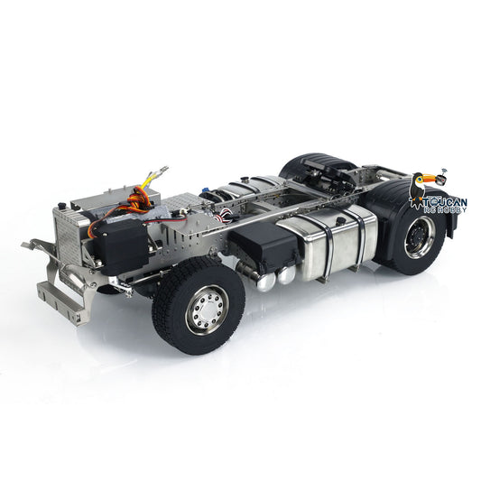 4x4 1/14 Metallchassis für RC-Sattelzugmaschine R620 R730 Ferngesteuertes Automodell mit 3-Gang-Getriebe und Differentialsperre