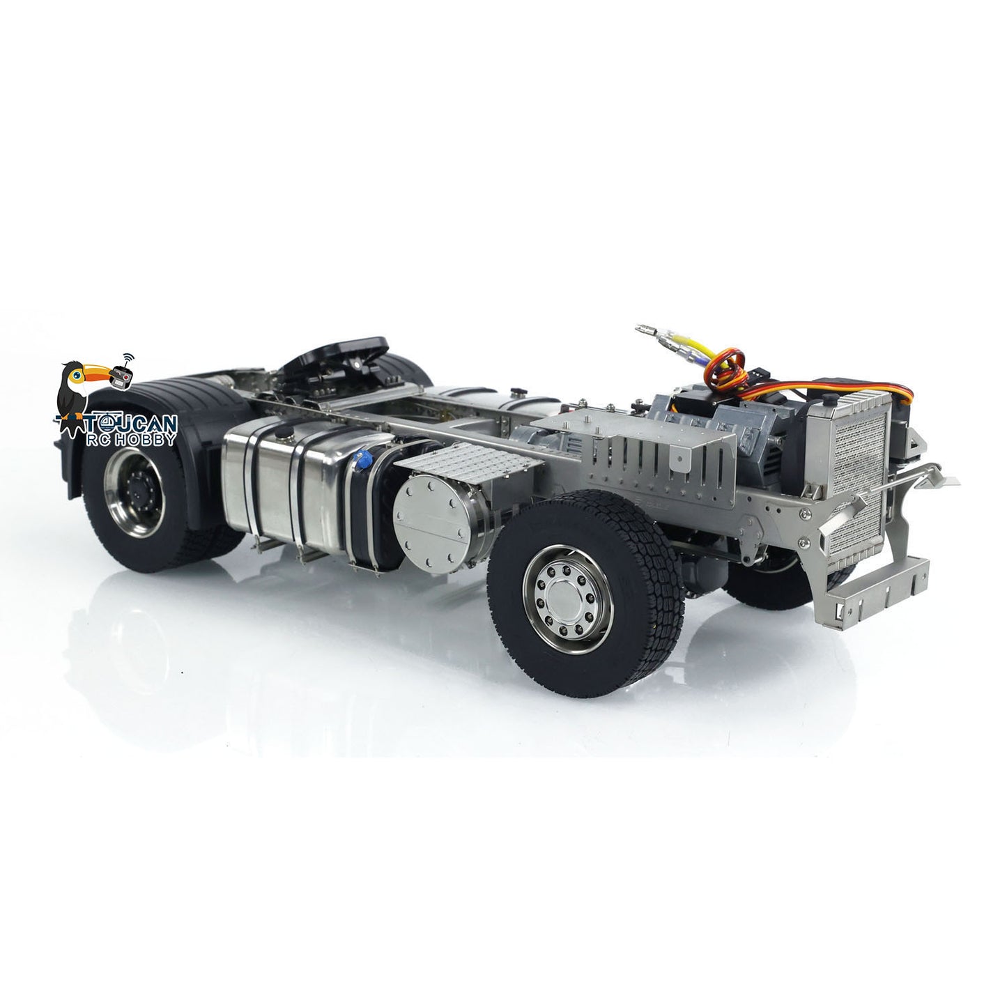 4x4 1/14 Metallchassis für RC-Sattelzugmaschine R620 R730 Ferngesteuertes Automodell mit 3-Gang-Getriebe und Differentialsperre