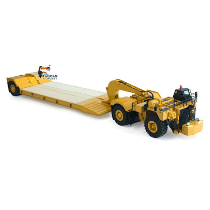 Pre-order 1.8Meters Long! Metal 1/20 RC Heavy Duty Hydraulic Mining Trailer C739D PRO Gooseneck Car Remote Control Construction Vehicle