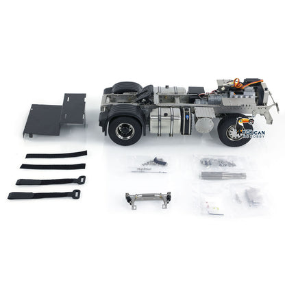 4x4 1/14 Metallchassis für RC-Sattelzugmaschine R620 R730 Ferngesteuertes Automodell mit 3-Gang-Getriebe und Differentialsperre
