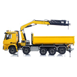 1/14 10x10 RC Hydraulic Crane Full Dump Truck Metal Lorry Car Rear Axle Steering Painted Assembled with Light Sound System