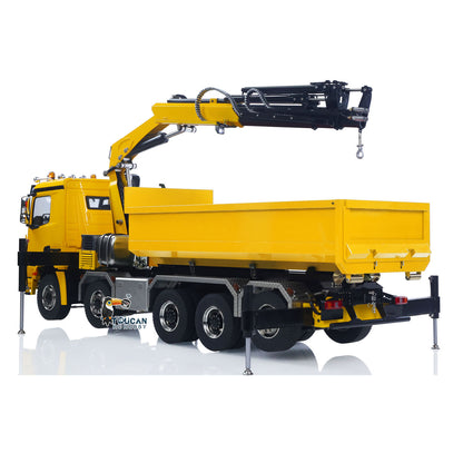 1/14 10x10 RC Hydraulikkran Vollmuldenkipper Metall LKW Auto Hinterachslenkung Lackiert Zusammengebaut mit Licht Sound System