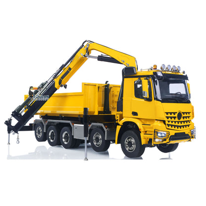 1/14 10x10 RC Hydraulikkran Vollmuldenkipper Metall LKW Auto Hinterachslenkung Lackiert Zusammengebaut mit Licht Sound System