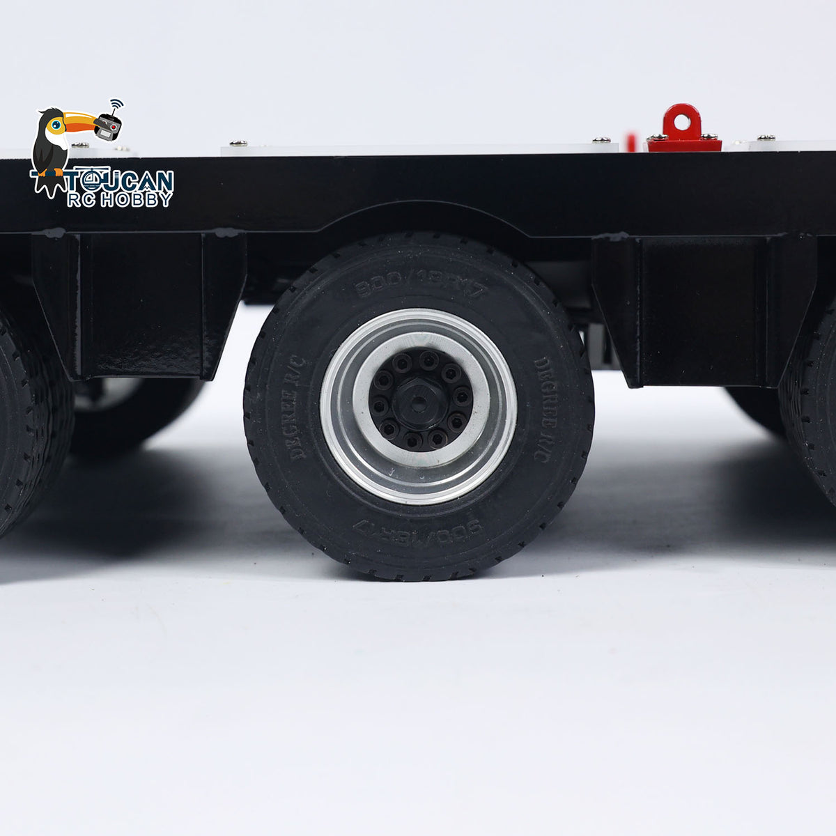4-achsiger ausziehbarer Sattelauflieger aus Metall, lackiert für 1/14 RC-Sattelzugmaschine, ferngesteuertes Automodell, Rücklicht-LED