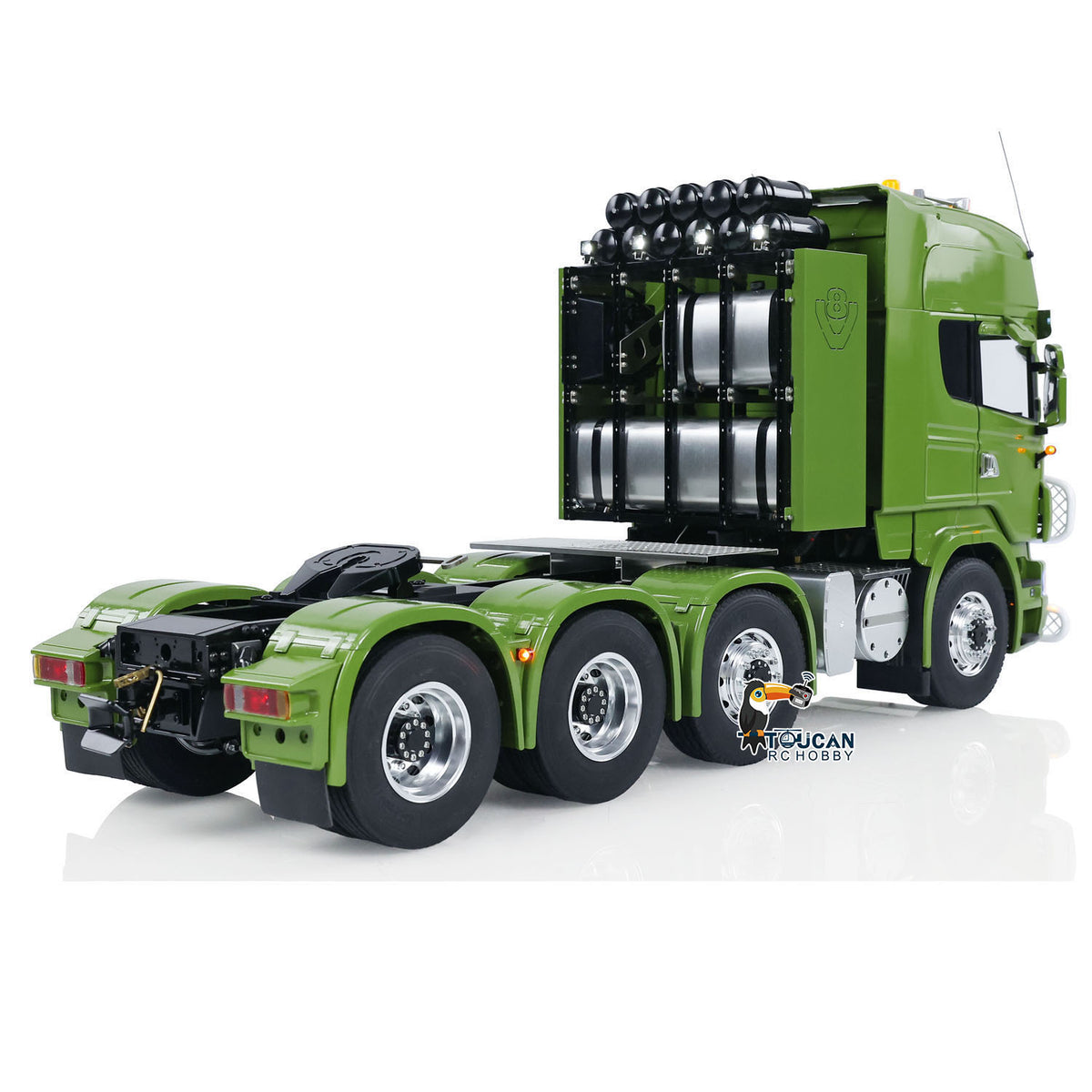 TOUCAN Lackiertes, zusammengebautes 8X8-Metallchassis 1/14 Schwerer RC-Sattelzug RTR Funkfernsteuerungsauto Raucheinheit