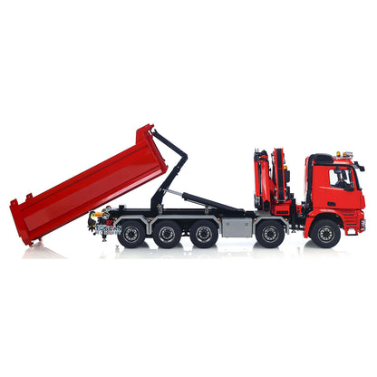 1/14 Hydraulic RC Crane Tipper Truck 10x10 Full Dump Car Engineering Vehicle Model  3-speed Gearbox Light Sound System