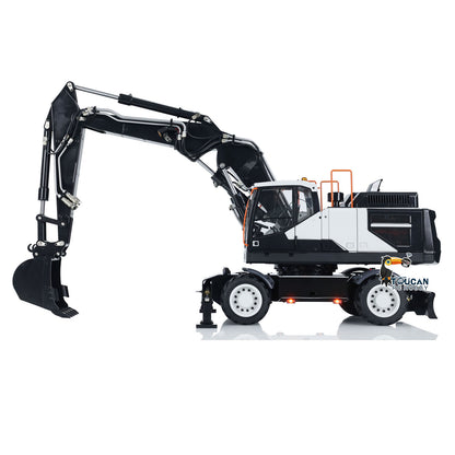 EC380 1/14 RC Hydraulikbagger Rad-Baufahrzeug 3-Arm Fernbedienung Bagger Modell Greifer Kippbarer Zweischalengreifer