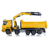 10x10 1/14 Hydraulic RC Crane Tipper Car Metal Full Dump Truck 3-speed Gearbox Upgraded 9-Channel Reversing Valve with Light Sound