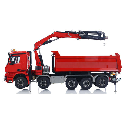 1/14 Hydraulic RC Crane Tipper Truck 10x10 Full Dump Car Engineering Vehicle Model  3-speed Gearbox Light Sound System
