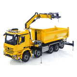 Toucanhobby 10x10 1/14 Metal RC Hydraulic Crane Dumper Truck 3-Speed Transmission Rear Axle Steering 9-Channel Reversing Valve for Indoor Play