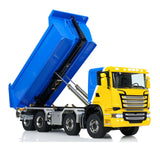 Metal 1/14 Hydraulic RC Dump Truck 8x8 Full Tipper Differential Lock Axles 3Speed Gearbox Wheel Hub Reduction Flysky Radio Control
