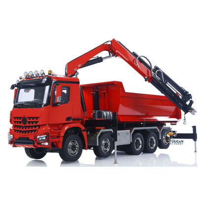 1/14 Hydraulic RC Crane Tipper Truck 10x10 Full Dump Car Engineering Vehicle Model  3-speed Gearbox Light Sound System