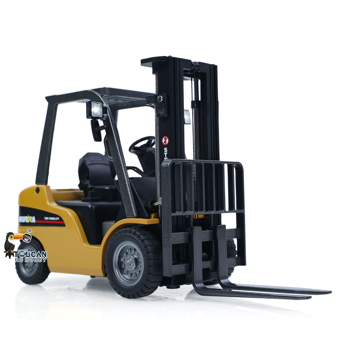 TOUCAN RC HOBBY HUINA 1/50 Electric Remote Control Forklift 9925 Mini Warehouse RC Model Desktop Level Light Sound Effect Battery