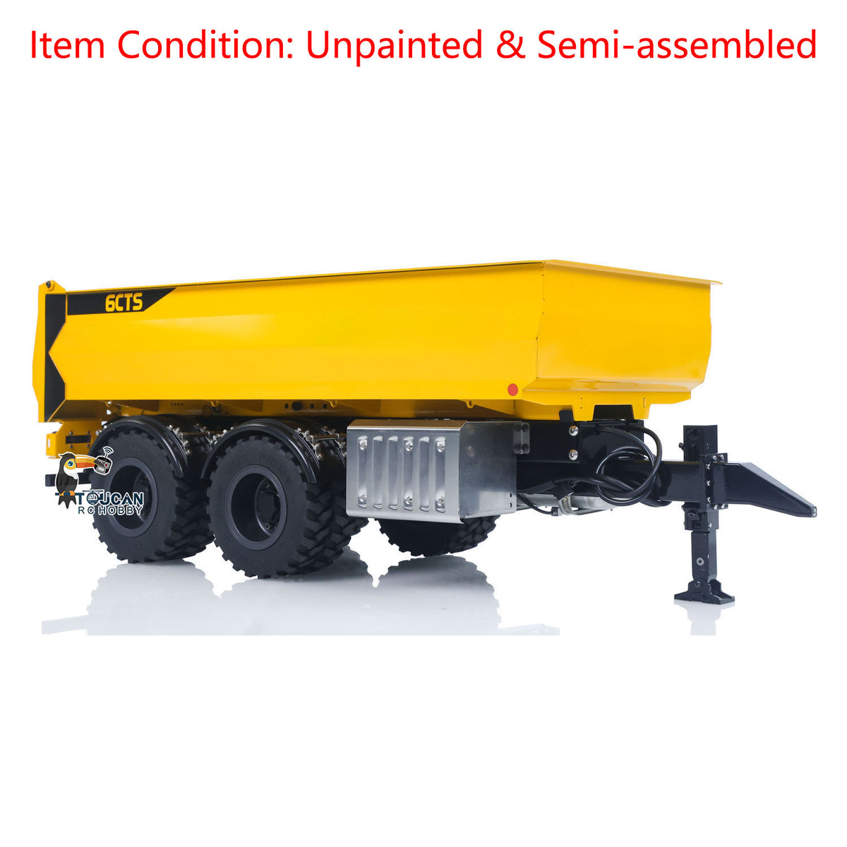 CUT Model 1/14 Metal 2Axles Hydraulic Dump Trailer KIT for LR914 Radio Controlled Excavator Construction Vehicle RC Digger
