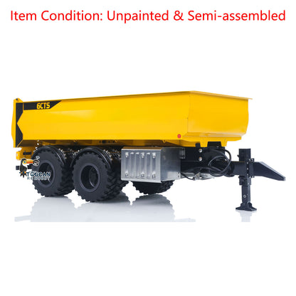 CUT Model 1/14 Metal 2Axles Hydraulic Dump Trailer KIT for LR914 Radio Controlled Excavator Construction Vehicle RC Digger