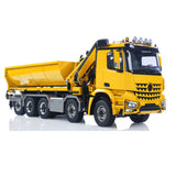 1/14 10x10 Remote Control Hydraulic Crane Dump Truck RC Full Dumper Rear Axle Lifting HobbyWing Brushed Motor 9CH Steel Valve