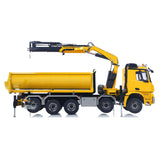 1/14 10x10 Remote Control Hydraulic Crane Dump Truck RC Full Dumper Rear Axle Lifting HobbyWing Brushed Motor 9CH Steel Valve