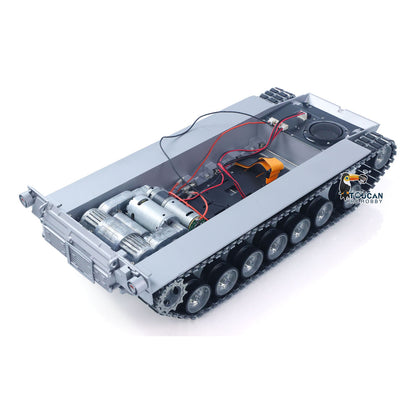 Metallchassis mit Antriebsgetriebe, Laufrädern, Lautsprecherschalter für Henglong 1/16 RC Kampfpanzer USA Abrams M1A2 3918 Modell