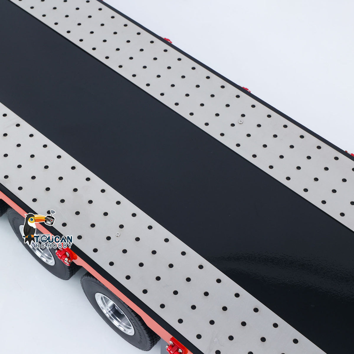 TOUCAN RC HOBBY 1:14 5-axle Metal Trailer Electric Tailgate Legs for RC Tractor Car Trucks Model