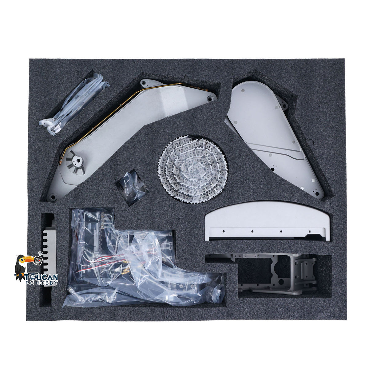 TOUCAN RC HOBBY LESU PC500 1/14 Metal Hydraulic RC Crawler Excavator B0020 Remote Control Rock Arm Digger KIT Model with Brushless Motor ESC Light 3CH Valve