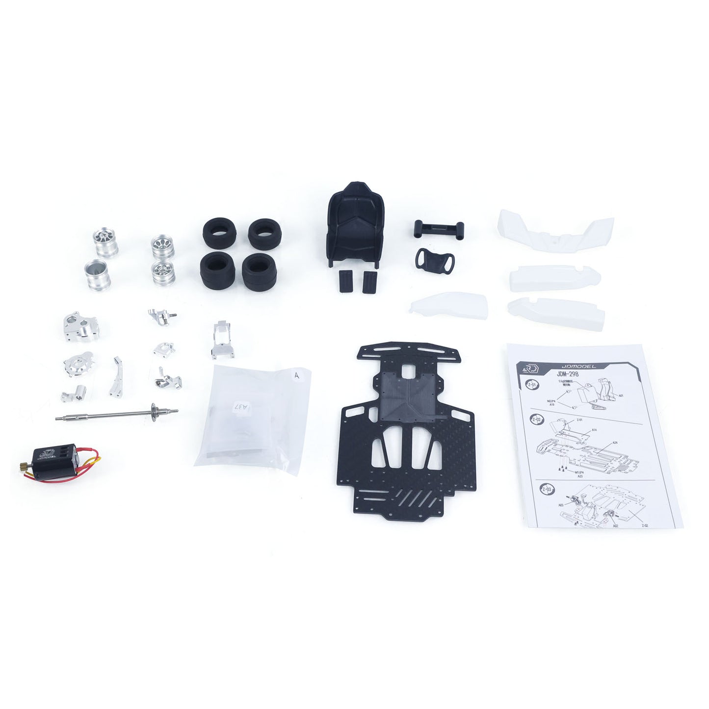 KIT JDM 298A 1/10 4x2 RC Go-Kart Unlimited DIY Model Vehicle Remote Control Electric Racing Car Motor No Battery for Adult
