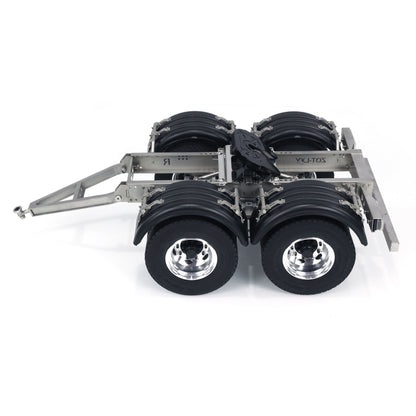 2 achsen 1/14 Metall Anhänger mit Sattelkupplung Traktion für LESU RC Auto Lkw DIY Hobby Modell Montiert und Unlackiert