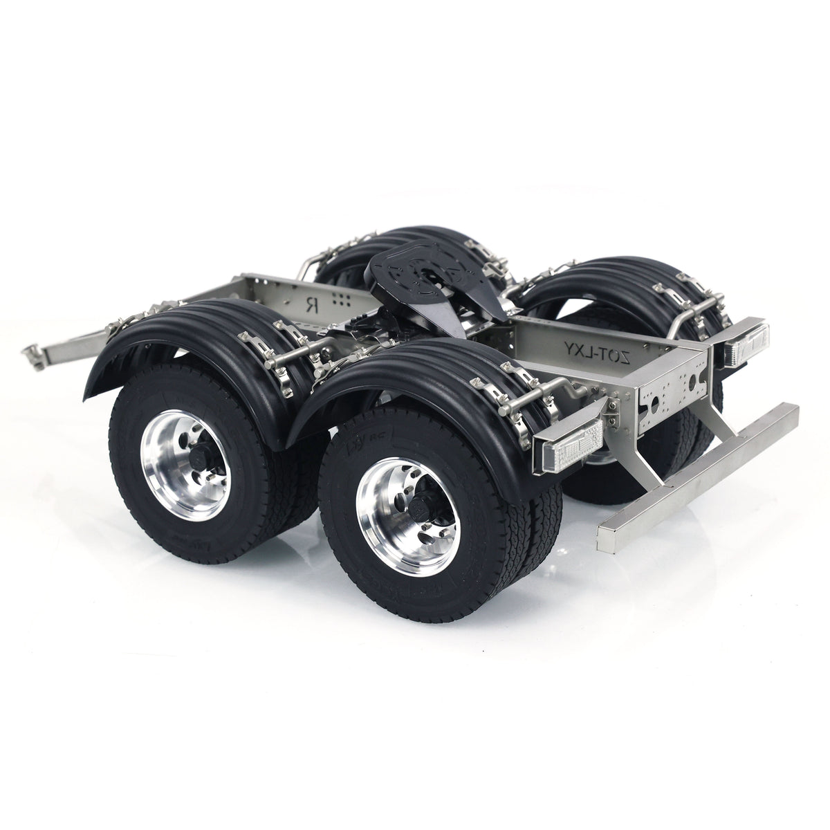 2 achsen 1/14 Metall Anhänger mit Sattelkupplung Traktion für LESU RC Auto Lkw DIY Hobby Modell Montiert und Unlackiert