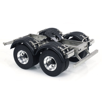 2 achsen 1/14 Metall Anhänger mit Sattelkupplung Traktion für LESU RC Auto Lkw DIY Hobby Modell Montiert und Unlackiert