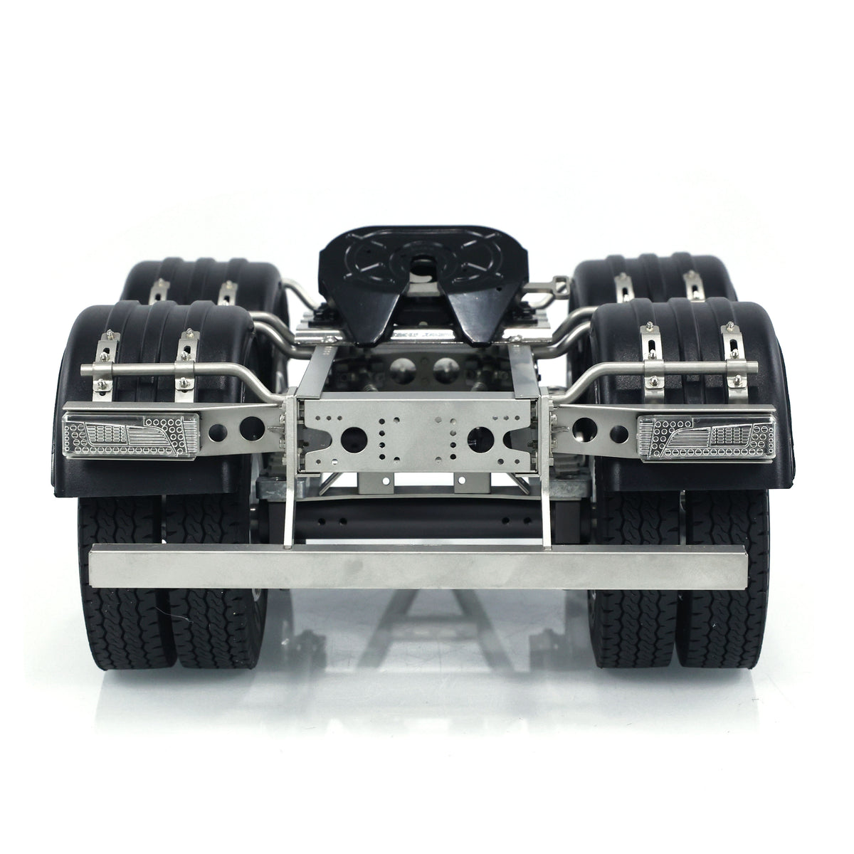 2 achsen 1/14 Metall Anhänger mit Sattelkupplung Traktion für LESU RC Auto Lkw DIY Hobby Modell Montiert und Unlackiert