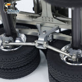 Fast Free Shipping 2 Axles 1/14 Metal Trailer with Fifth-wheel Traction for LESU RC Car Truck Model Emulated Vehicle Assembled