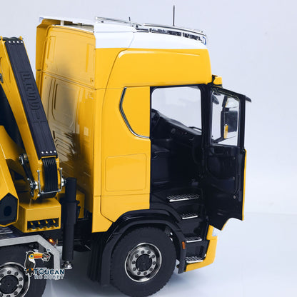 770S 1/14 Maßstab Hydraulischer RC Pritschenwagen Holz 5-Achsen Funksteuerung Kran Muldenkipper Licht Sound