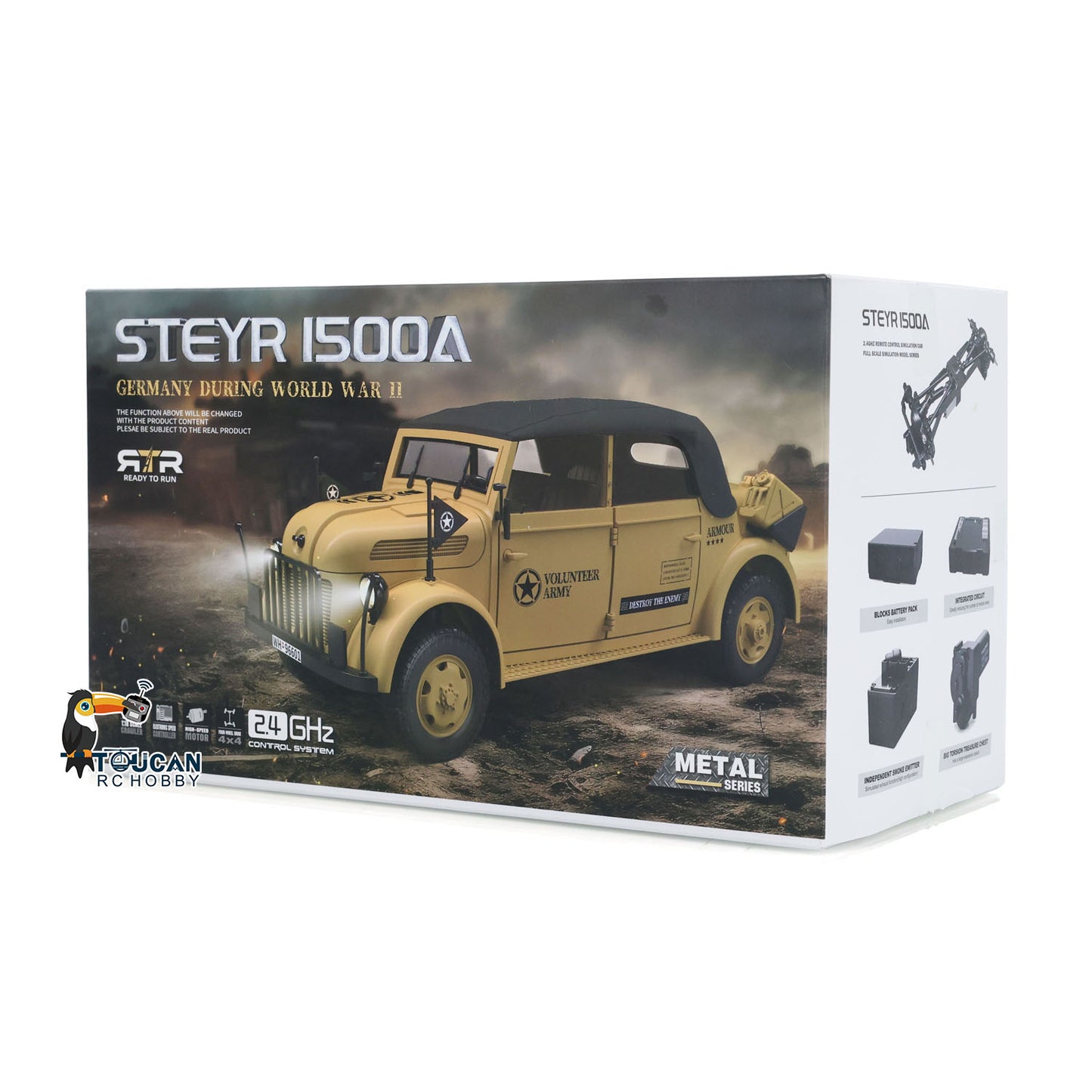 1/18 HG 4x4 RC Kommandofahrzeuge 4WD Funkgesteuertes Geländewagenmodell mit Ton und Licht, lackiert und montiert