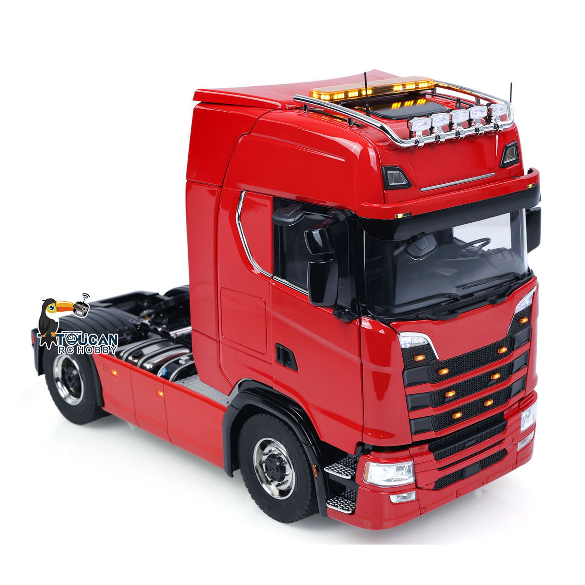 TOUCAN RC HOBBY Metal Chassis Fifth Wheel 4X4 1/14 3Speed Radio Control Tractor Truck 770S Axle Locks Brushed ESC Motor Light System No Battery