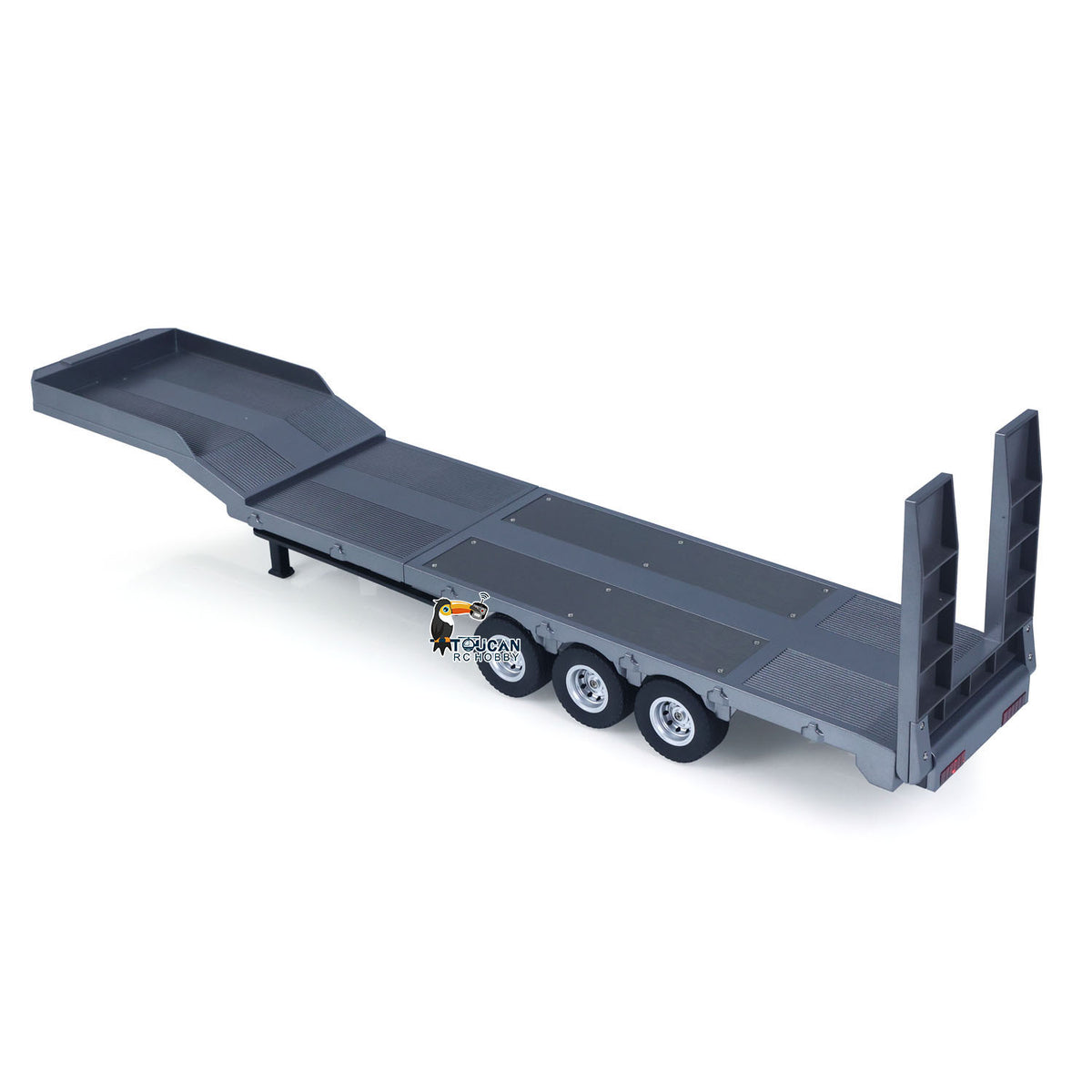 TOUCAN RC HOBBY Fast  Free Shipping 3 Axels Plastic Semi Trailer Flatbed 1502 for 1/18 RC Tractor Truck HUINA 1501 Lorry Car Model Upgrade Parts